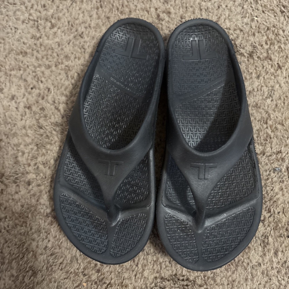 Telic Unisex Arch Support Pain Relief Energy Flip Flop Black Medium Women's 8 9
